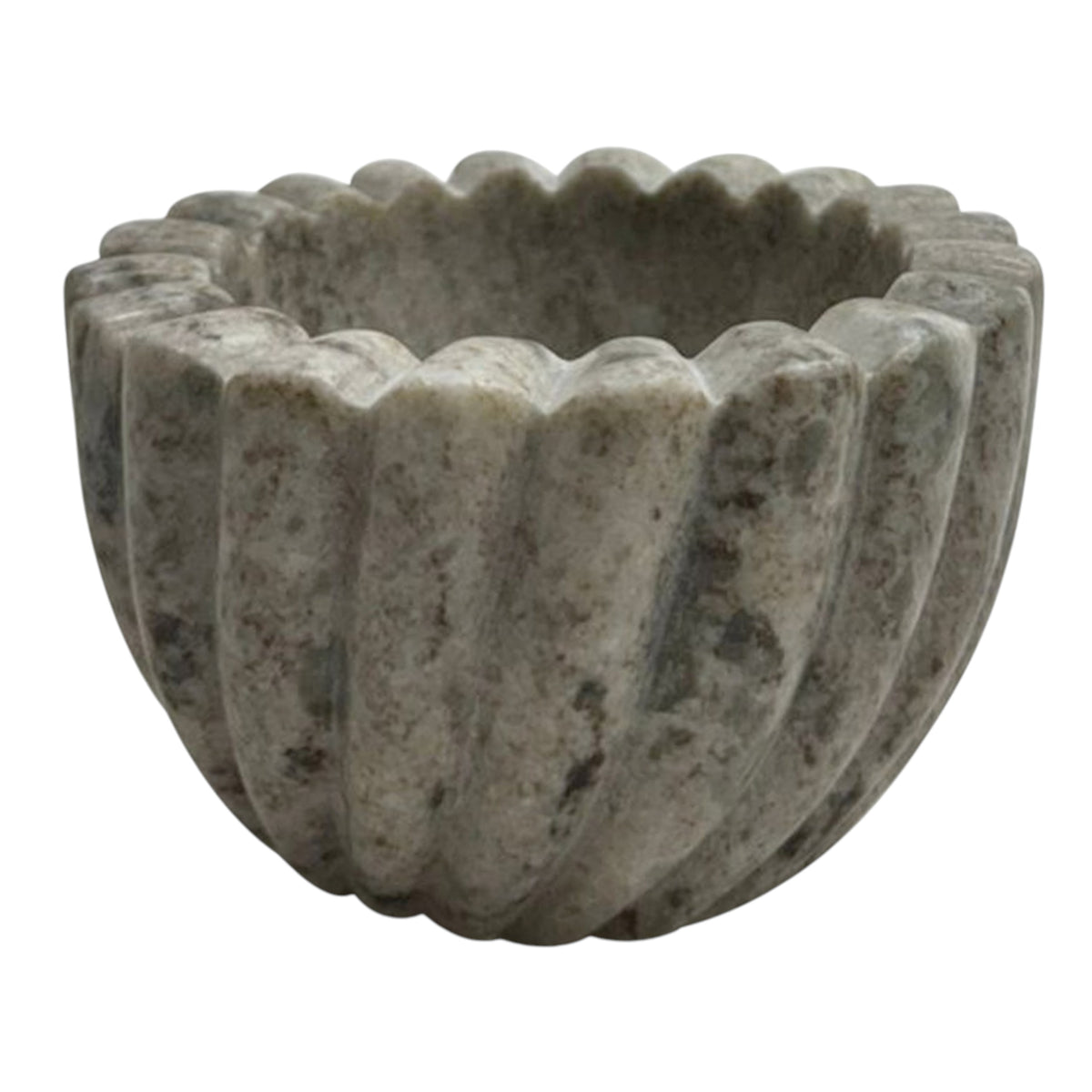 Delphos Beige Wavy Carved Marble Dish