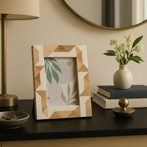 Nashville White Resin Geometric Photo Frame