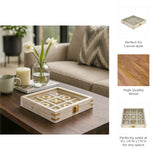 Malibu West White/Gold Wood Tic Tac Toe
