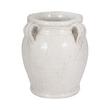 Cohenway White Large Crackle Vase with Handles