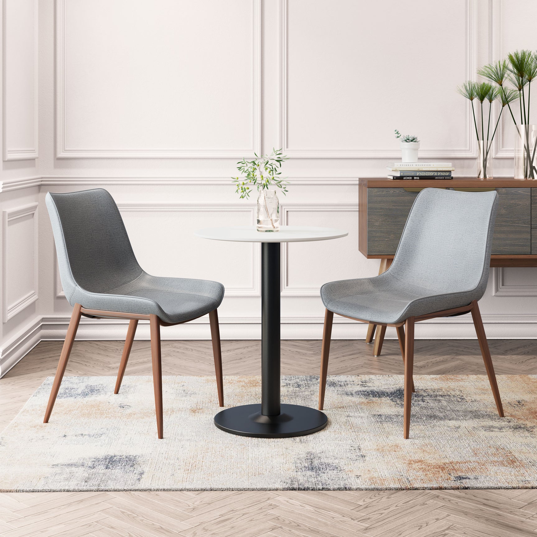Magnus Slate Gray & Walnut Dining Chair (Set of 2)