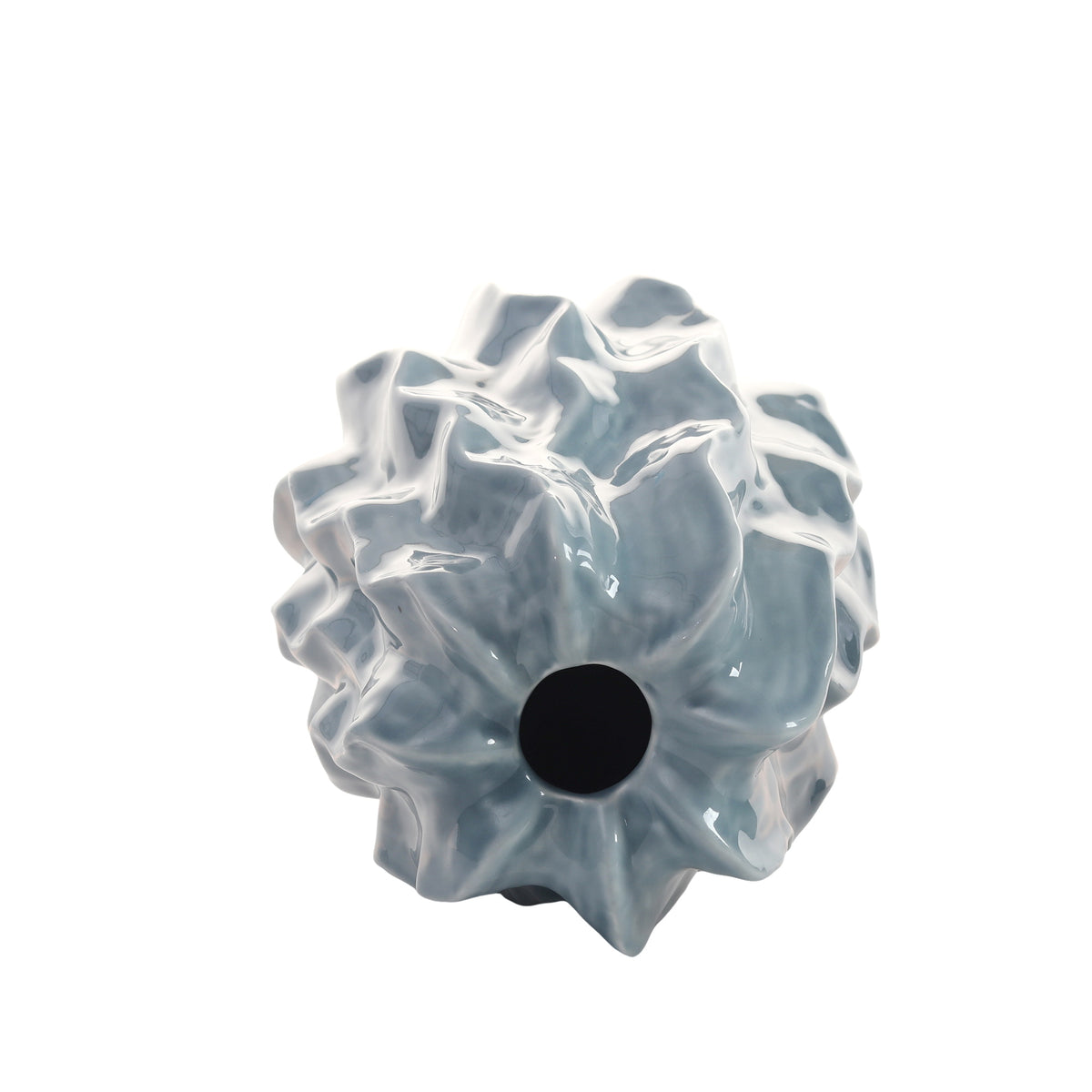 Orick Light Blue Wavy Urchin Vase