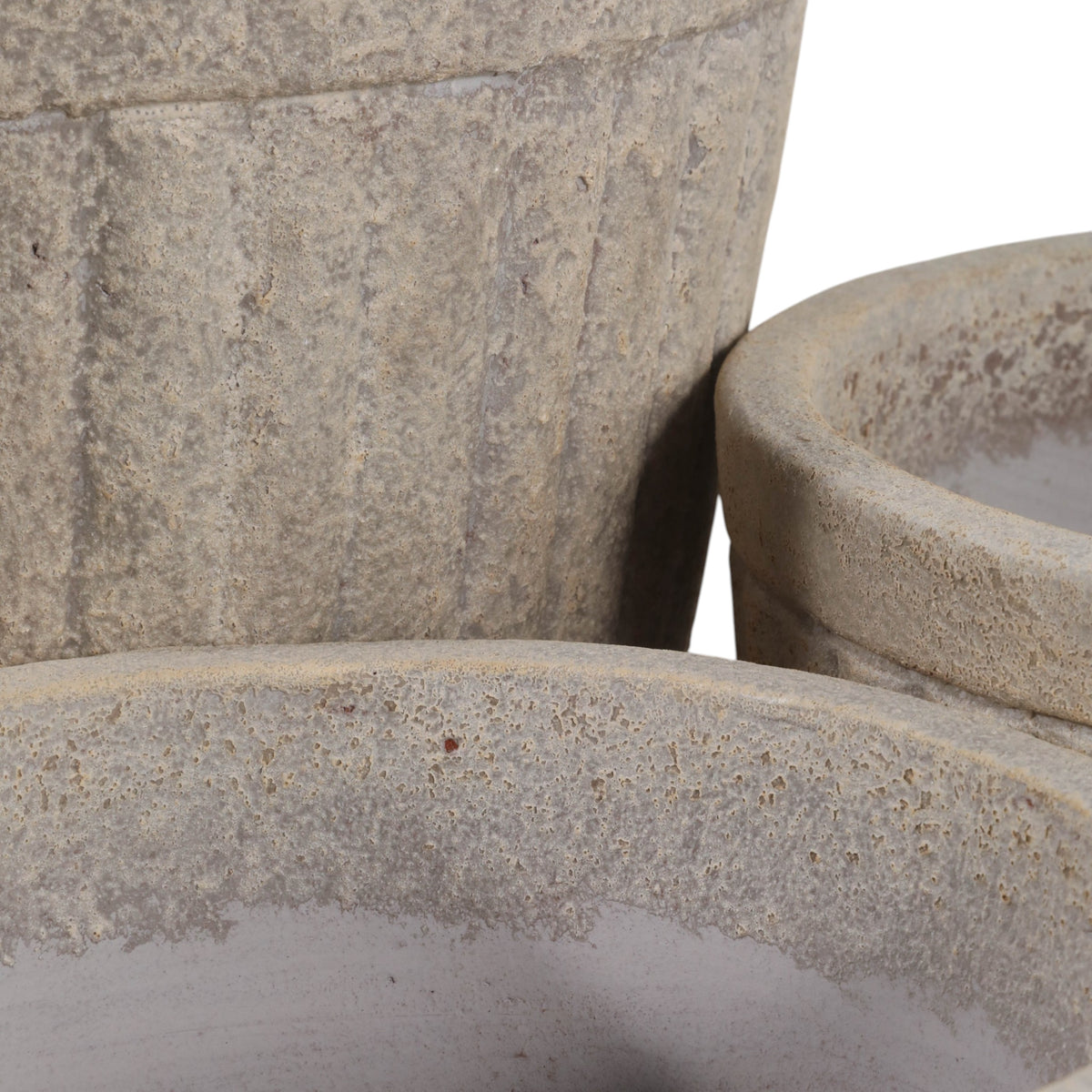 Etiwanda Tan Fluted Terracotta Planters (Set of 3)