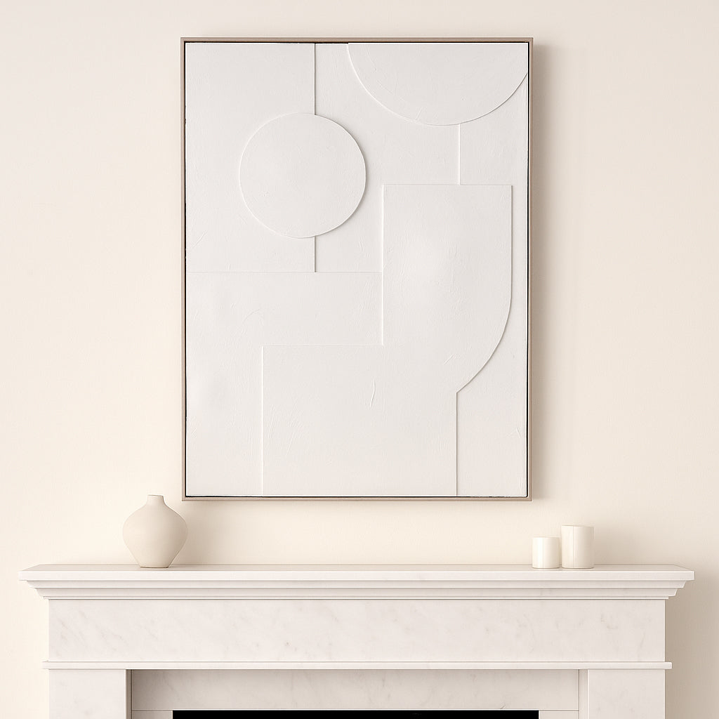 Jastro White Geometric 3-Dimensional Wall Art