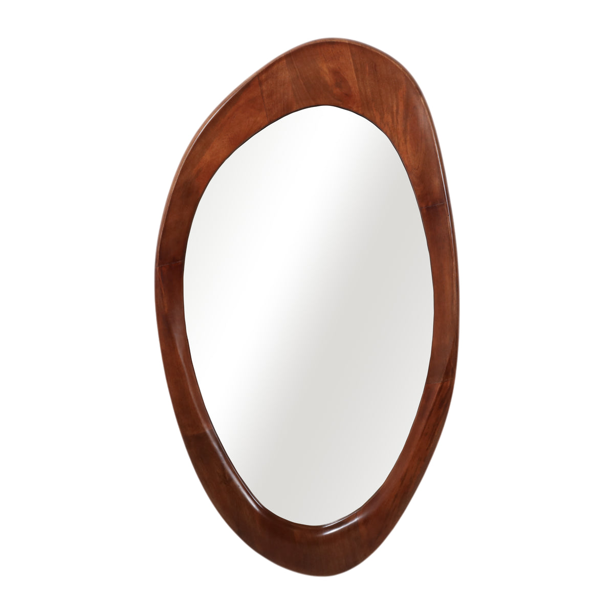 Bumblebee Walnut Organic Oval Shaped Wood Mirror