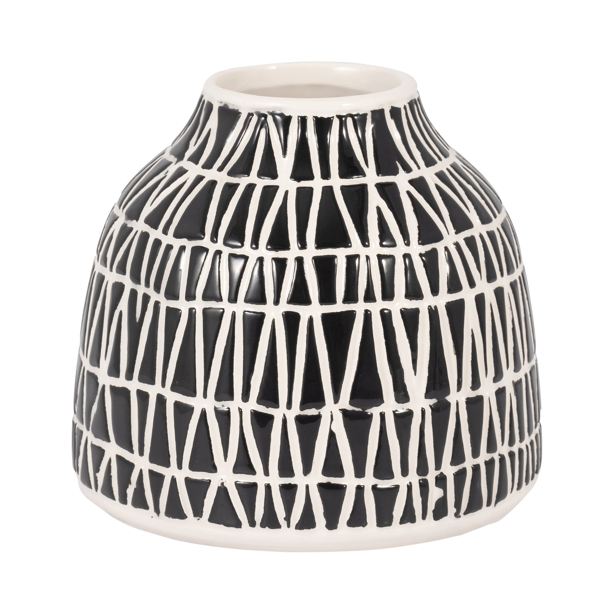 Ingleside Black Ceramic Tribal Vase