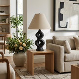 Jefferson Black/Tan Open Cut-Out 8 Table Lamp
