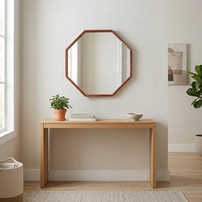 Heath Place Cherry Wood Octagon Shaped Mirror