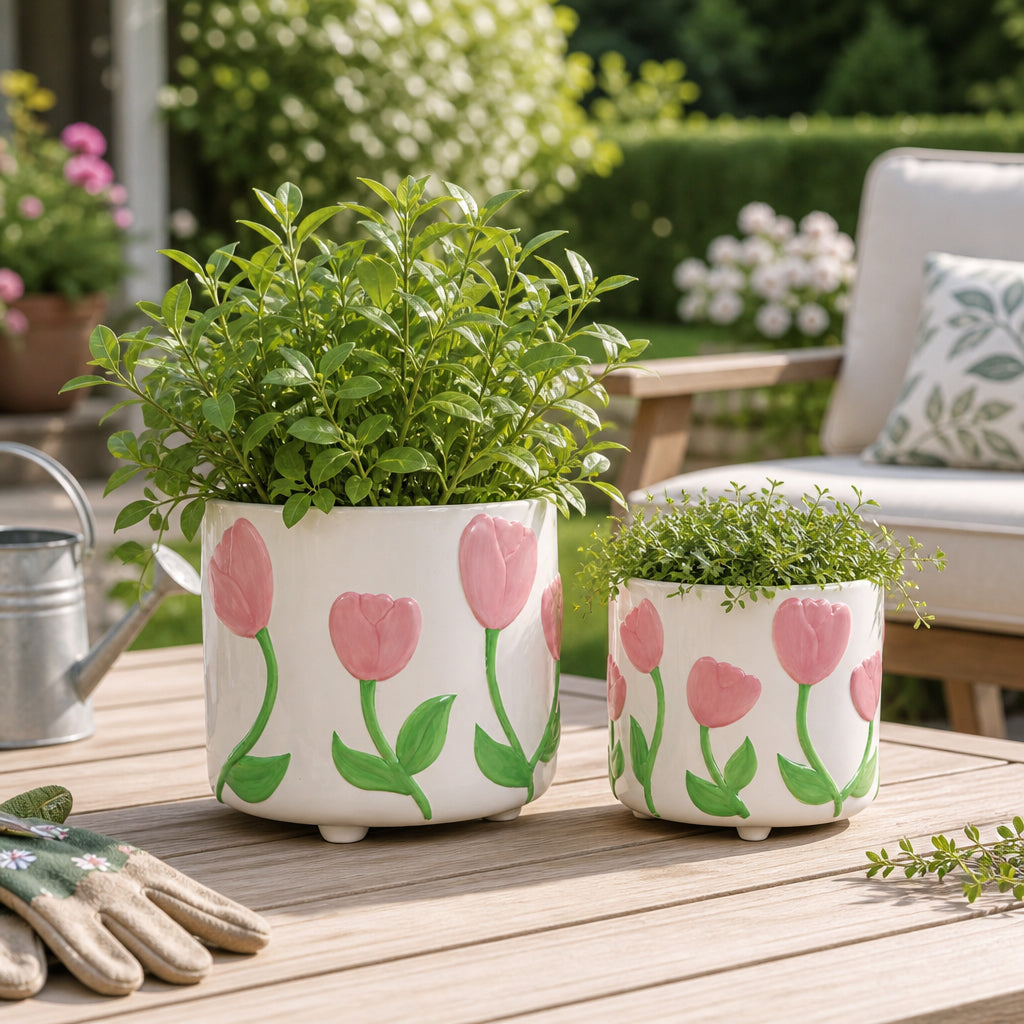Gartondale Pink/Green Planters (Set of 2)