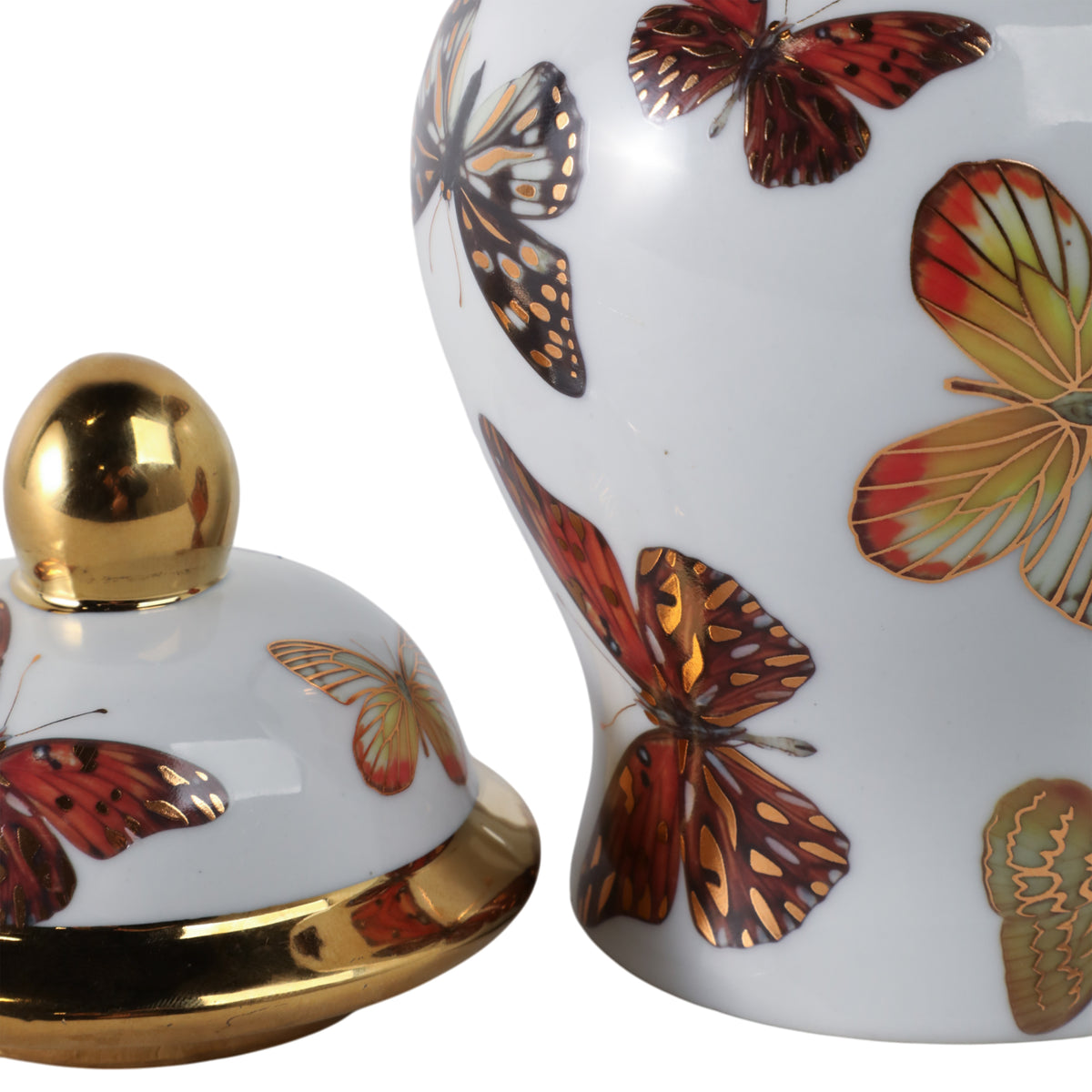 Hamdenworth Multicolor Small Butterflies Temple Jar