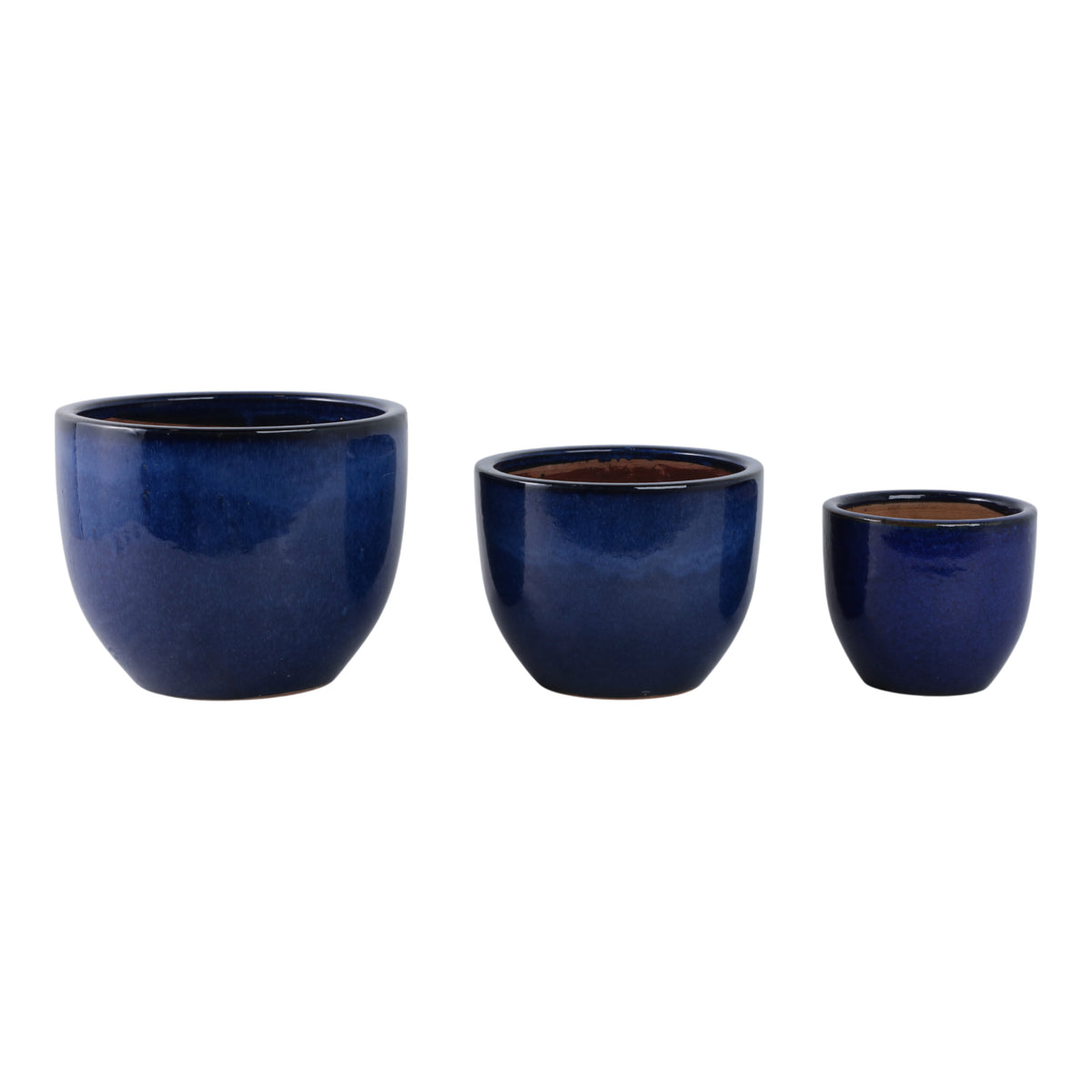 Bowenwell Blue Modern Reactive Planters (Set of 3)