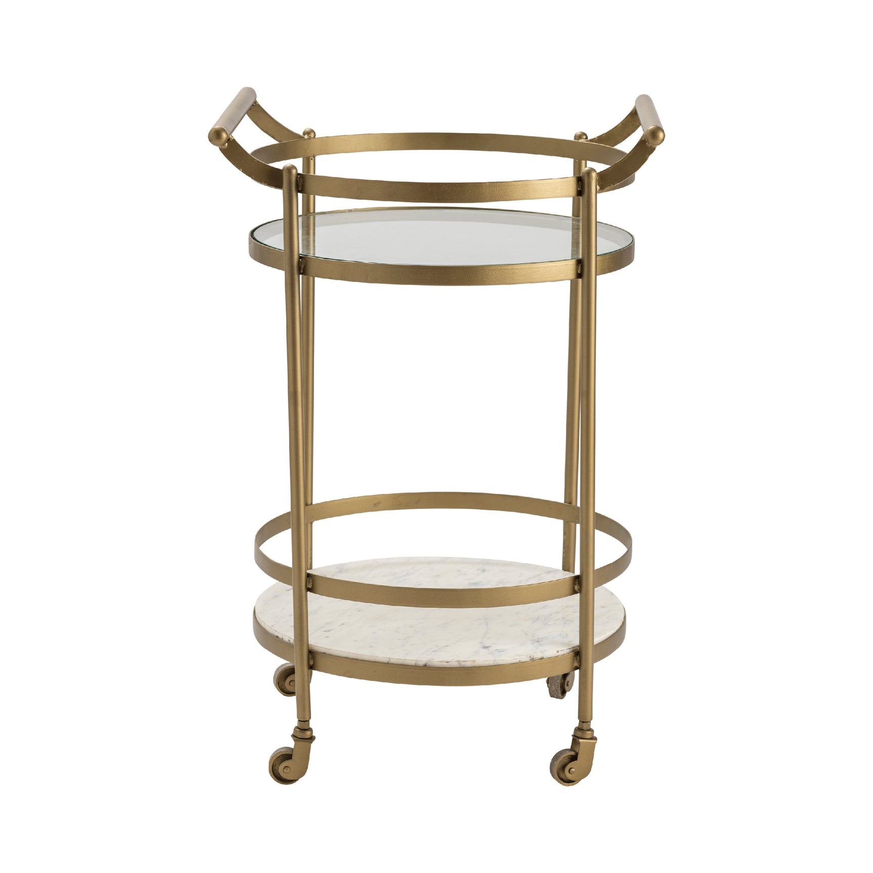 Vine Grove Gold/White Bar Cart