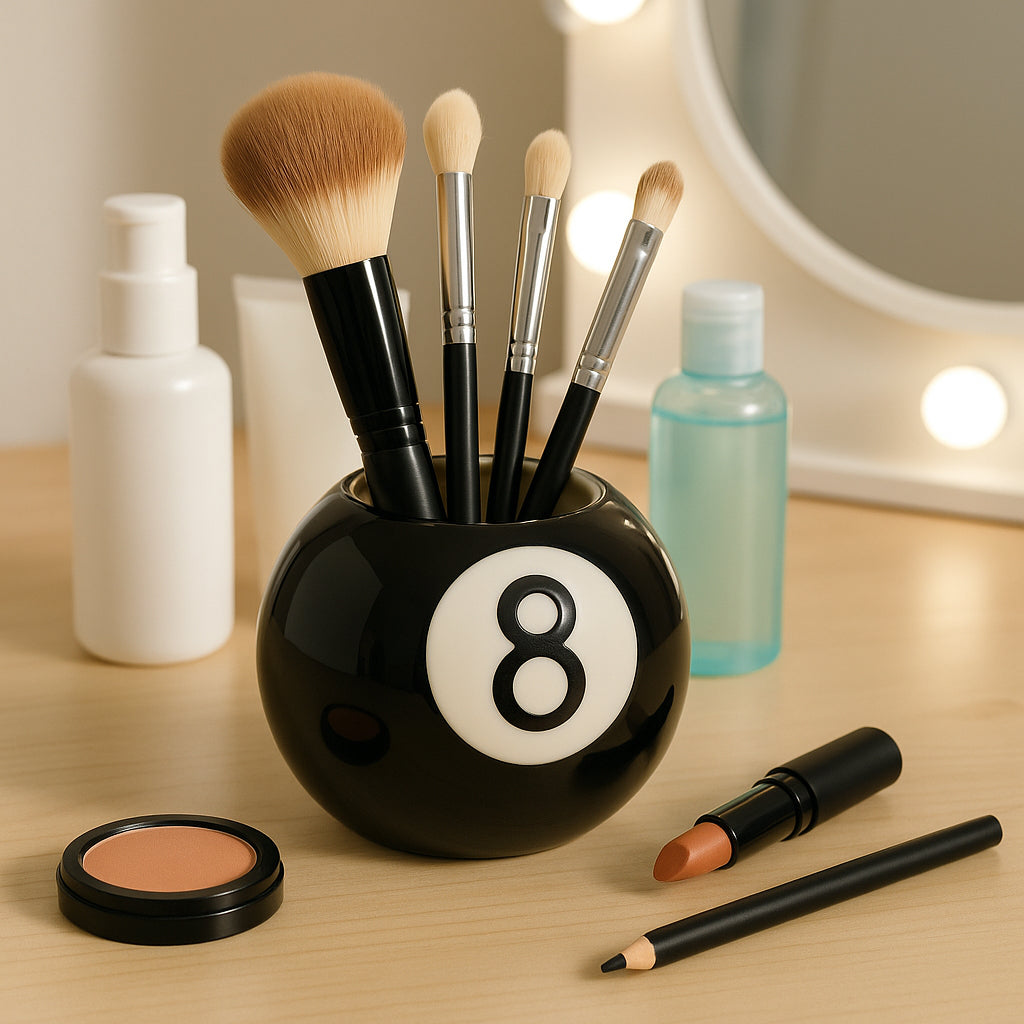 Visalia Black/White 8-Ball Pencil Cup