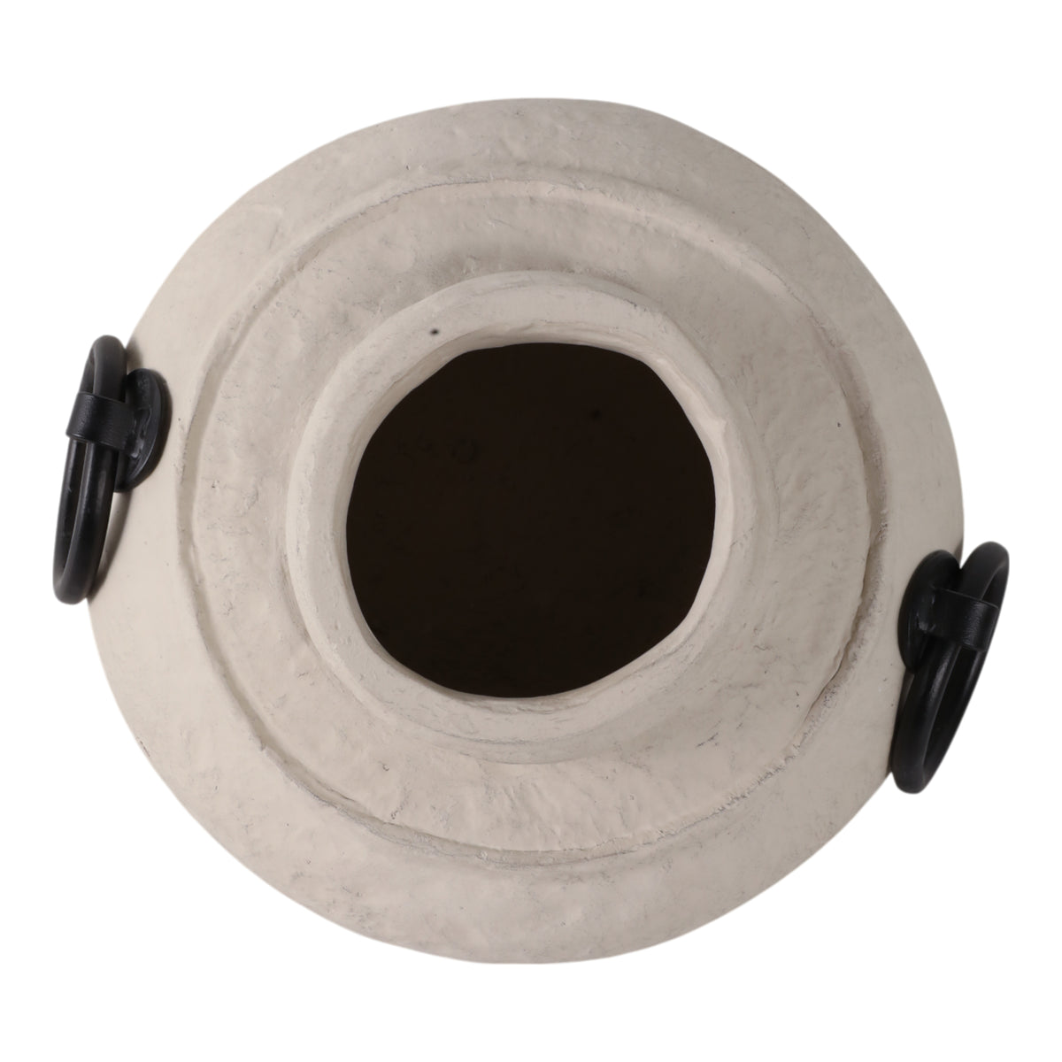 Haroldwood Ivory/Black Ecomix Vase with Metal Handles