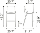 Magnus Slate Gray & Walnut Barstool (Set of 2)