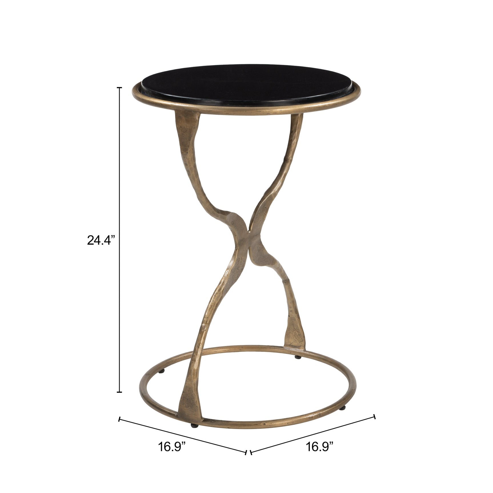 Tempus Black & Brass Accent Table