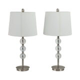 El Nido Silver/White Crystal Table Lamps (Set of 2)