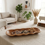 San Andreas Brown Wood Scallop Edge Tray