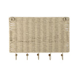 Avalon Natural Scallop Edge Raffia 5-Hook Wall Storage