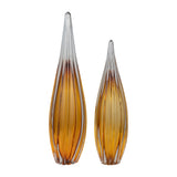 Stone Orange Small Glass Paperweight Amber