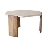 Mecca Brown Hexagon Travertine Coffee Table