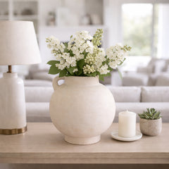 Corbinford White Large Bulbous Jug with Handle