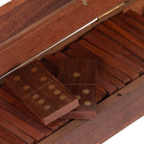 La Jolla Brown Wood Dominoes Box