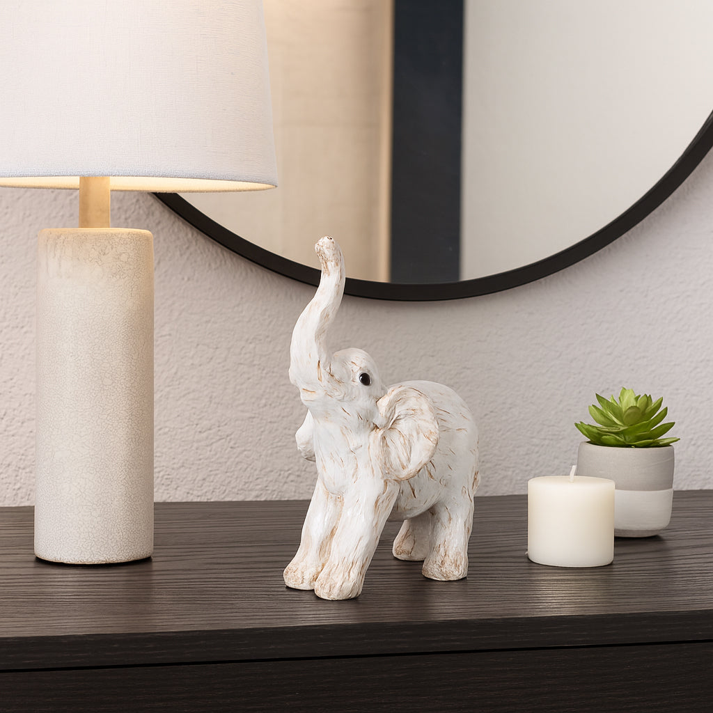 Wilmar White Small Elephant Figurine