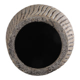 Hornbrook Rustic Black/Gray Large Ridged Terracotta Floor Vase