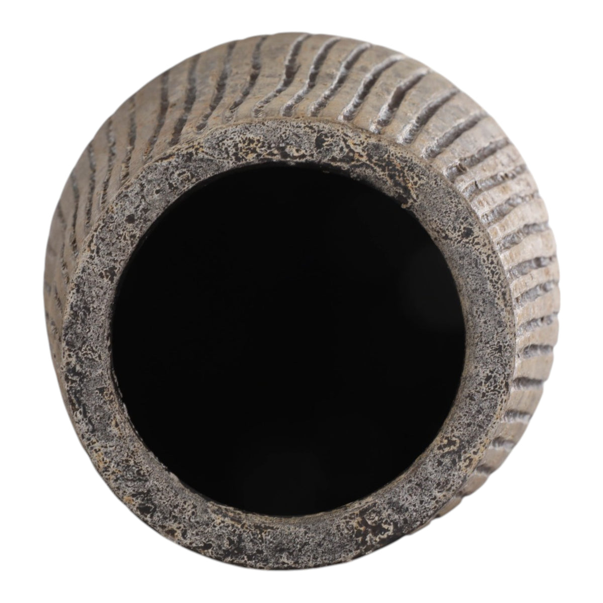 Hornbrook Rustic Black/Gray Large Ridged Terracotta Floor Vase