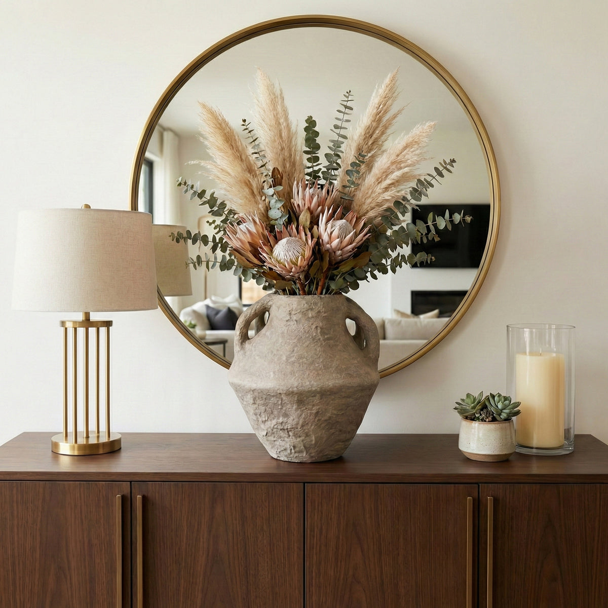 Ferris Tan/Ivory Large Vase