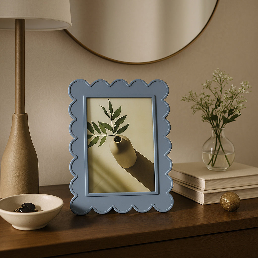Farley Blue 4x6 Scallop Edge Photo Frame