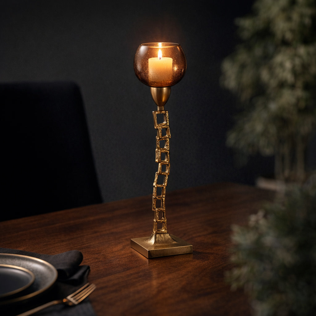 Monrovia Gold Small Metal Tealight Holder with Base