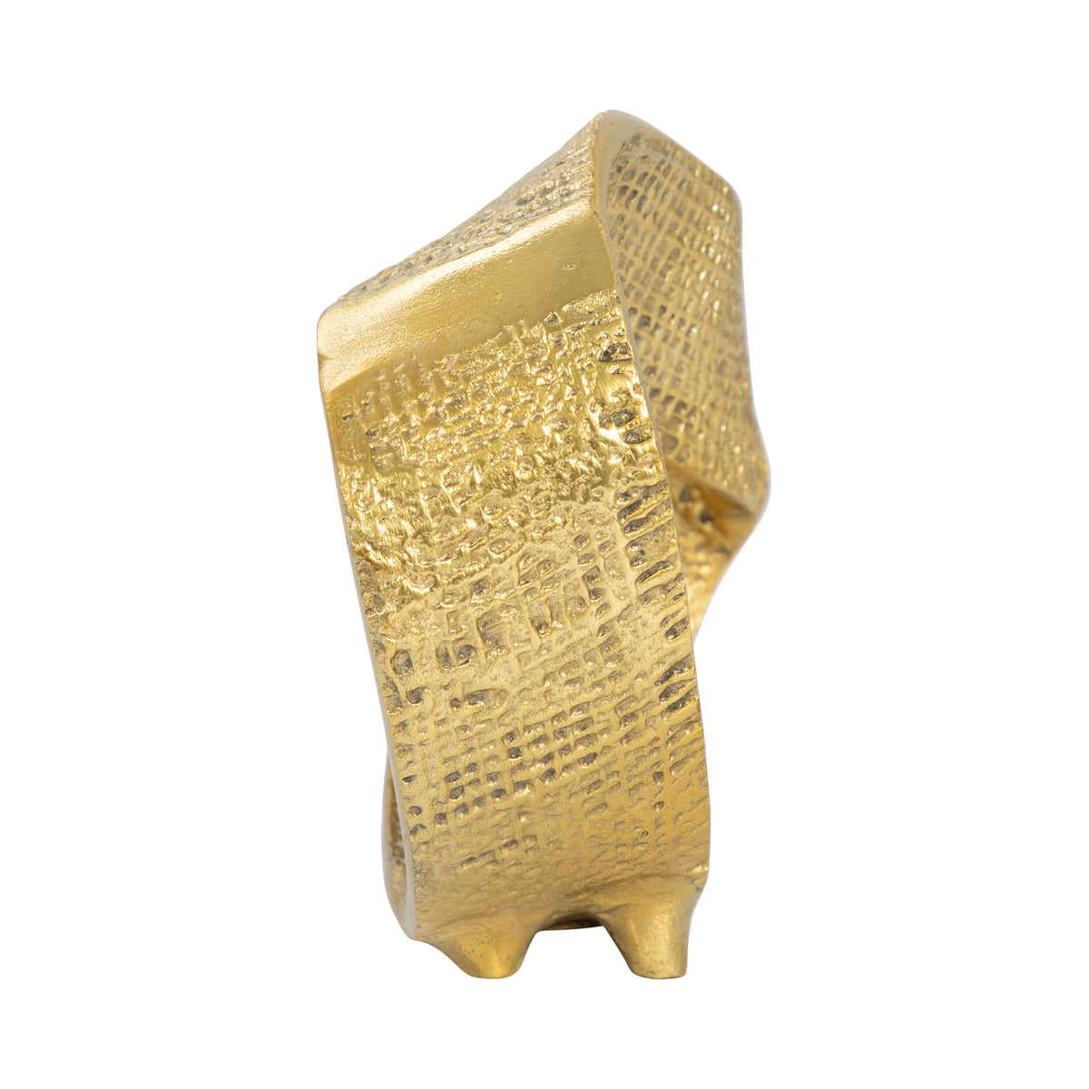 Venado Gold Metal Twisted Hammered Ring