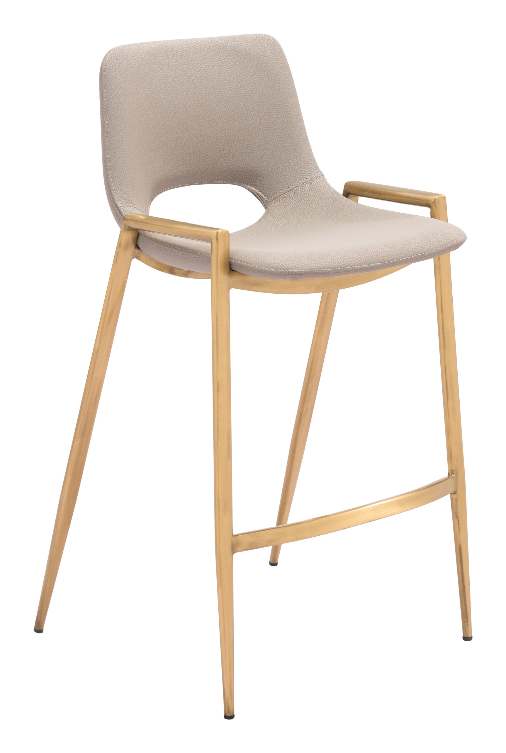 Desi Beige & Gold Counter Stool (Set of 2)