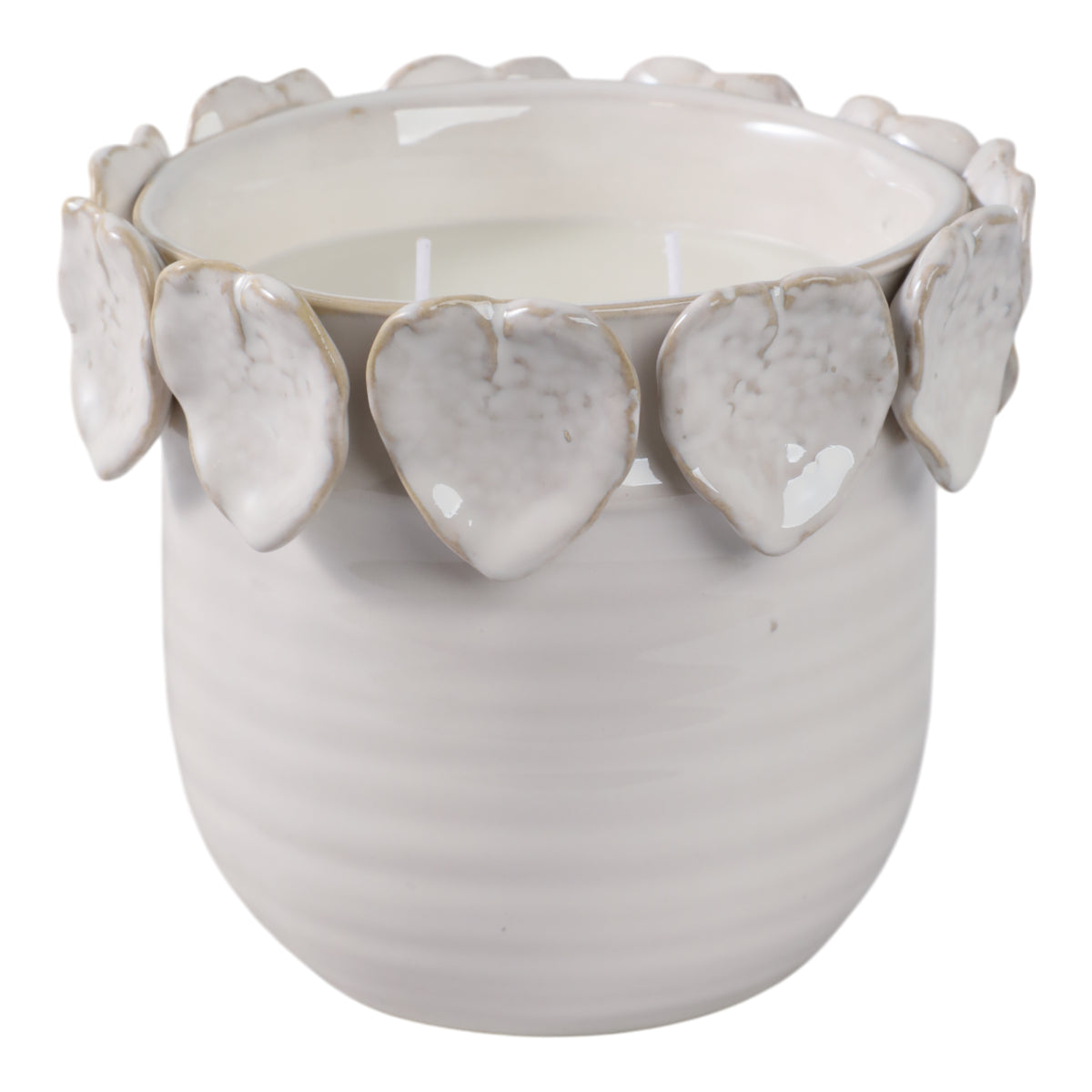 Old Adobe Ivory Wood Sage and Sea Salt Applique Candle