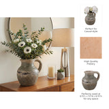 Shermangrove Ivory/Green Terracotta Jug with Handle