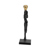 Sorroca Gold/Black Metal Running Man Taper Candle Holder