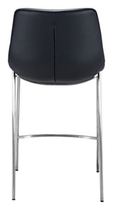 Magnus Black & Silver Counter Stool (Set of 2)