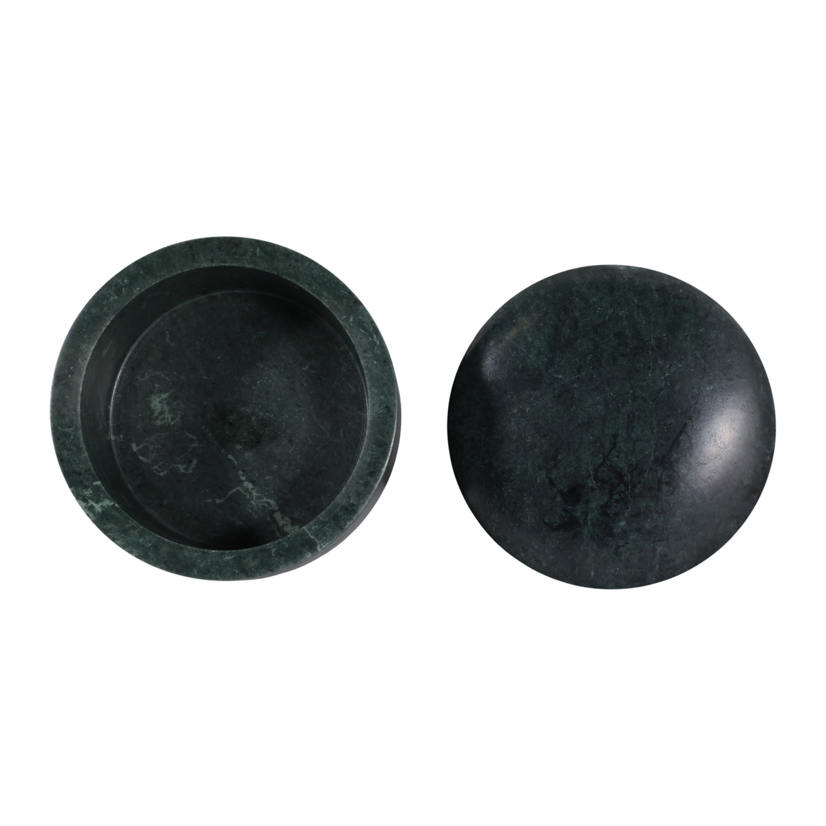 Curtner Green Curved Edge Round Marble Box