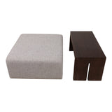 Drydenford Ivory/Brown Square Ottoman with Wood Table