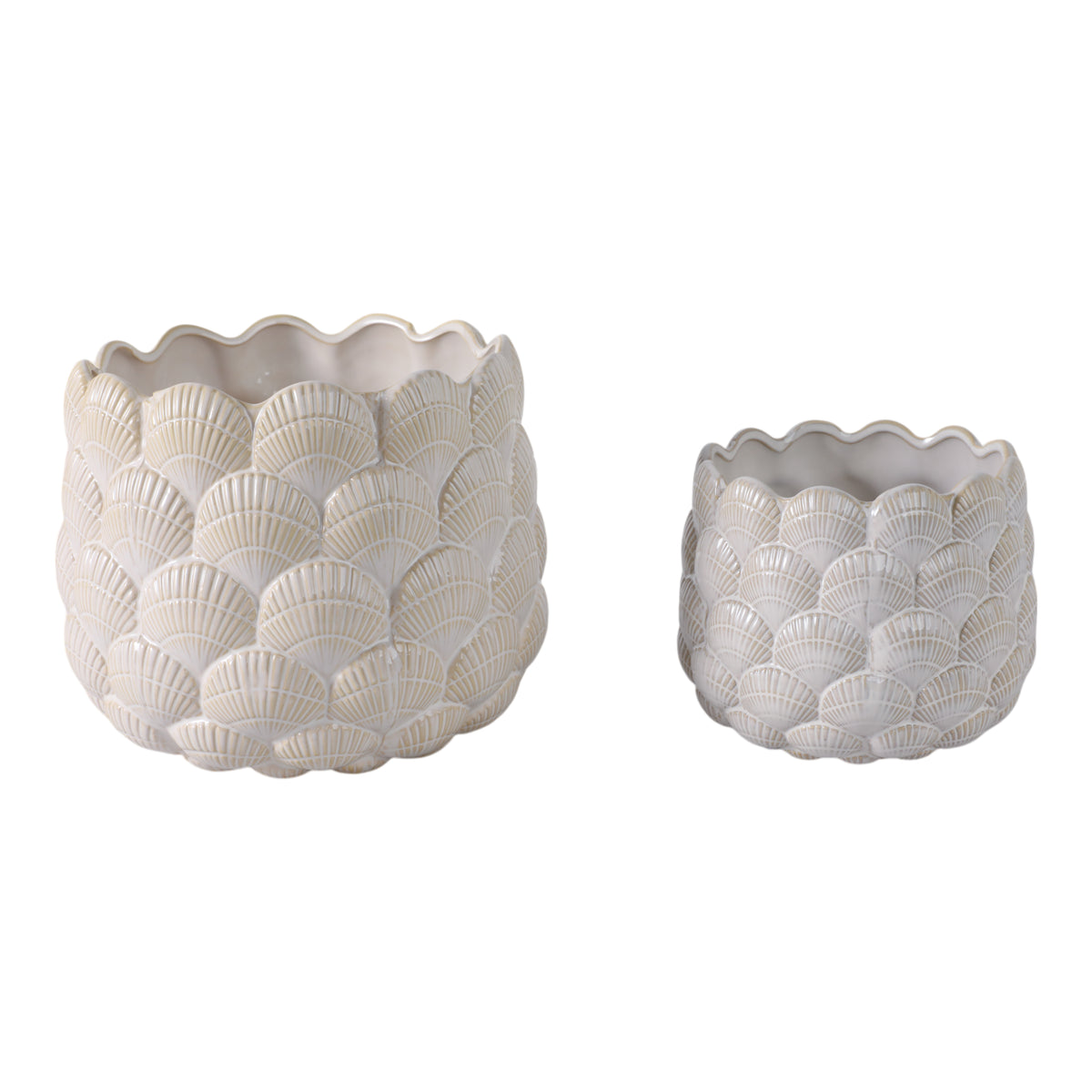 Harkencrest White Planters (Set of 2)
