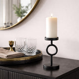 Dolley Black Metal Ring Candle Holder