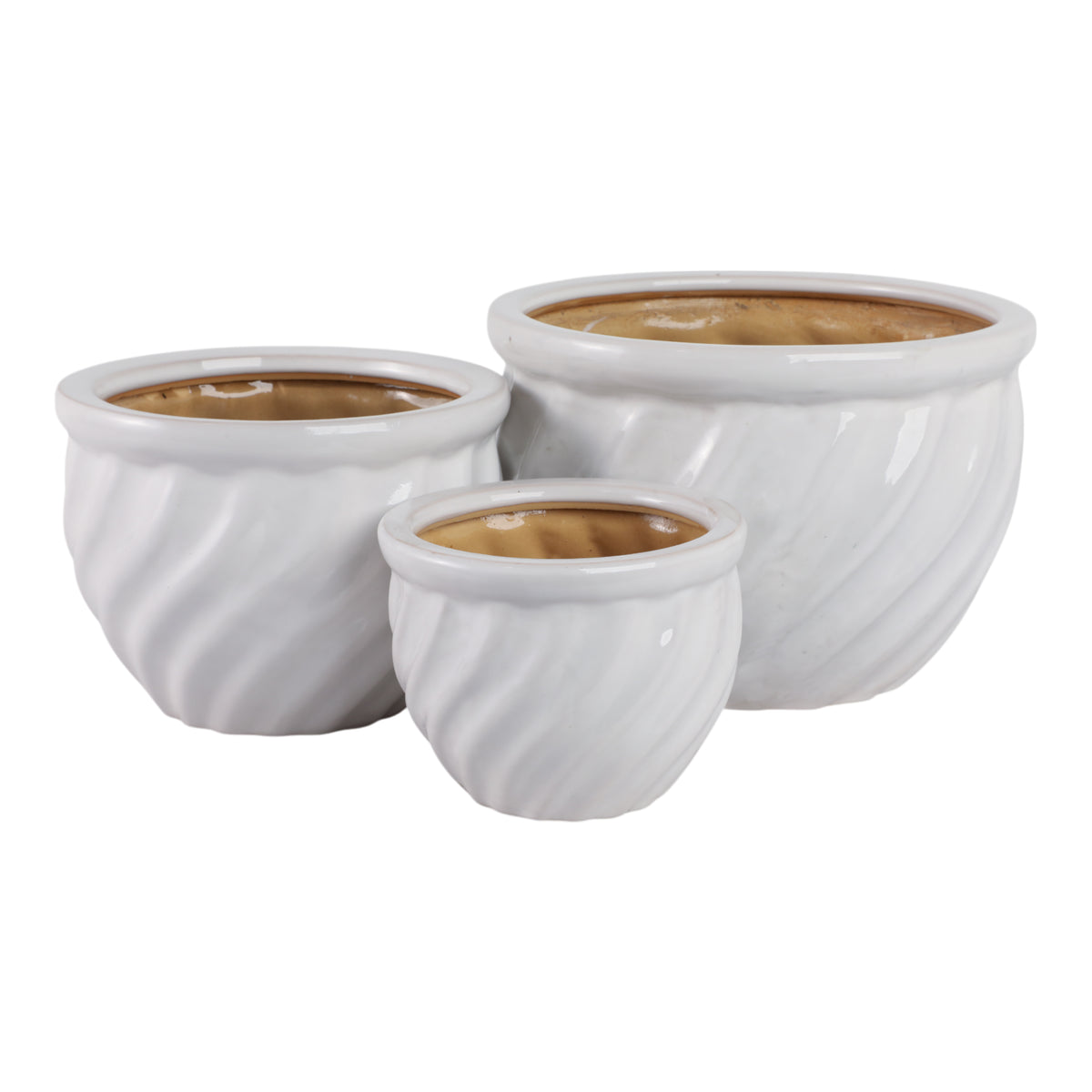 Raymondhaven White Wavy Planters (Set of 3)