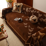 Butterfly Jacquard Soft Couch Blankets Cover for Couch Reversible Modern Sofa Slipcover Throw Covers