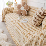 Luxury Plush Universal Couch Cover Blanket, Washable Couch Protector Houndstooth Sofa Covers