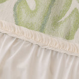Botanical Sofa Cover with Chiffon Skirt, Floral Couch Throw Blanket for All-Season