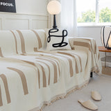 Soft Cozy Chenille Throw Cover for Couch with Tassel Accents, Dustproof Soft Throws for Sofa