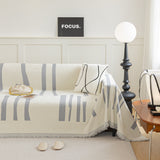 Soft Cozy Chenille Throw Cover for Couch with Tassel Accents, Dustproof Soft Throws for Sofa
