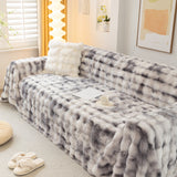 Thick Faux Fur Couch Cover Fluffy Fuzzy Warm Washable Furniture Protector for Kids Pets